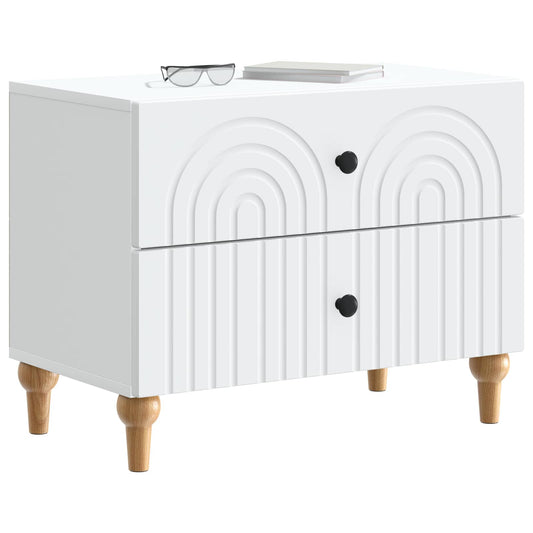 Bedside Cabinet White 62 x 34.5 x 48 cm Engineered Wood Bedside Cabinet White 62 x 34.5 x 48 cm Engineered Wood