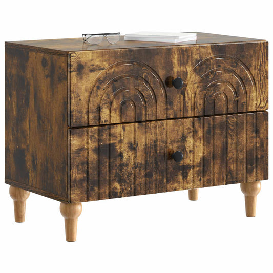 Bedside Cabinet Smoked Oak 62 x 34.5 x 48 cm Engineered Wood Bedside Cabinet Smoked Oak 62 x 34.5 x 48 cm Engineered Wood