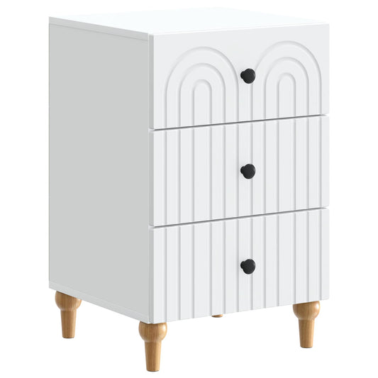 Bedside Cabinet White 43x 41 x 66.5 cm Engineered Wood Bedside Cabinet White 43x 41 x 66.5 cm Engineered Wood