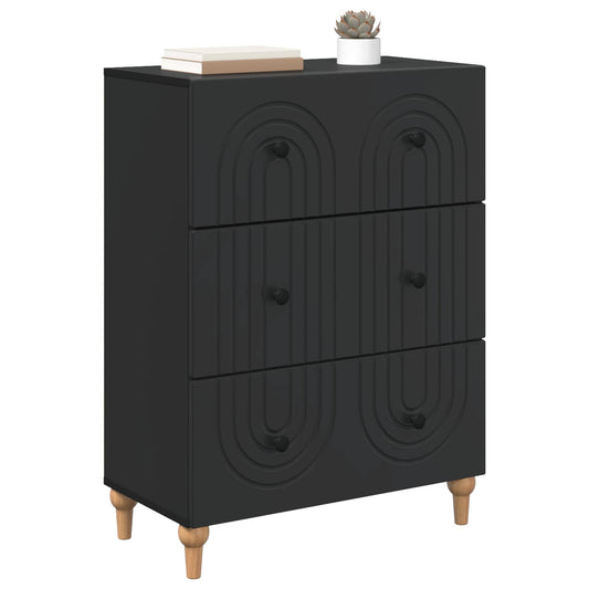 Drawer Cabinet Black 66 x 34.5 x 90 cm Engineered Wood Drawer Cabinet Black 66 x 34.5 x 90 cm Engineered Wood