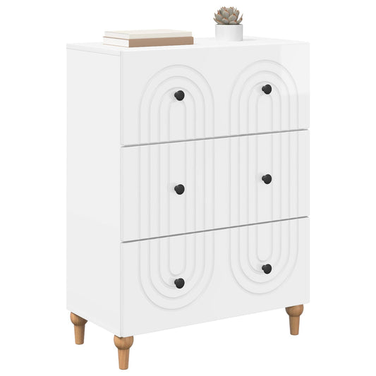 Drawer Cabinet High Gloss White 66 x 34.5 x 90 cm Drawer Cabinet High Gloss White 66 x 34.5 x 90 cm
