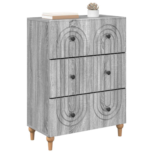 Drawer Cabinet Grey Sonoma 66 x 34.5 x 90 cm Engineered Wood Drawer Cabinet Grey Sonoma 66 x 34.5 x 90 cm Engineered Wood