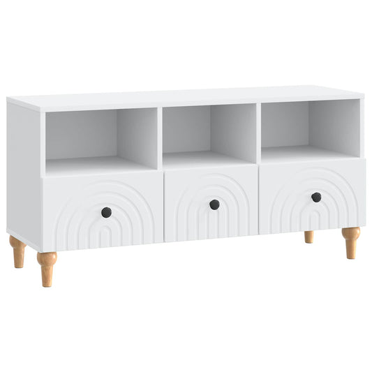 TV Cabinet White 102 x 34.5 x 50 cm Engineered Wood TV Cabinet White 102 x 34.5 x 50 cm Engineered Wood