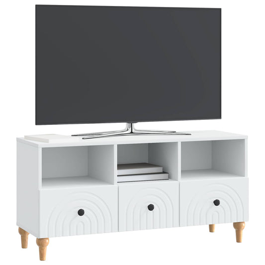 TV Cabinet White 102 x 34.5 x 50 cm Engineered Wood TV Cabinet White 102 x 34.5 x 50 cm Engineered Wood