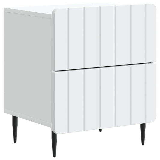 Bedside Cabinet White 43 x 34.5 x 49.5 cm Engineered Wood Bedside Cabinet White 43 x 34.5 x 49.5 cm Engineered Wood