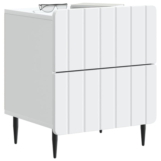 Bedside Cabinet White 43 x 34.5 x 49.5 cm Engineered Wood Bedside Cabinet White 43 x 34.5 x 49.5 cm Engineered Wood