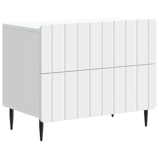 Bedside Cabinet White 62 x 34.5 x 49.5 cm Engineered Wood Bedside Cabinet White 62 x 34.5 x 49.5 cm Engineered Wood