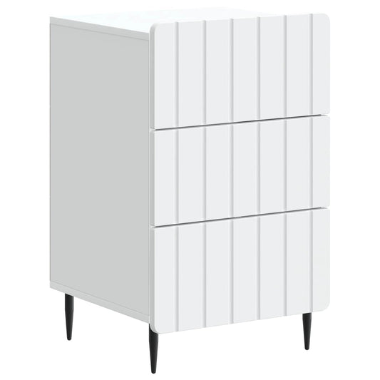Bedside Cabinet White 43x 41 x 68 cm Engineered Wood Bedside Cabinet White 43x 41 x 68 cm Engineered Wood