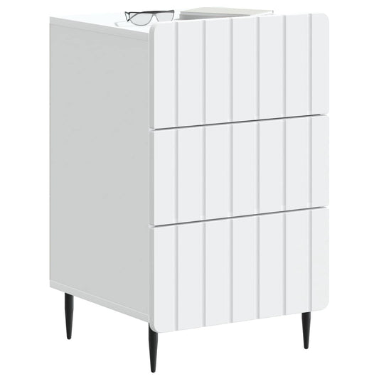 Bedside Cabinet White 43x 41 x 68 cm Engineered Wood Bedside Cabinet White 43x 41 x 68 cm Engineered Wood