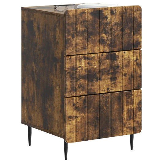 Bedside Cabinet Smoked Oak 43x 41 x 68 cm Engineered Wood Bedside Cabinet Smoked Oak 43x 41 x 68 cm Engineered Wood