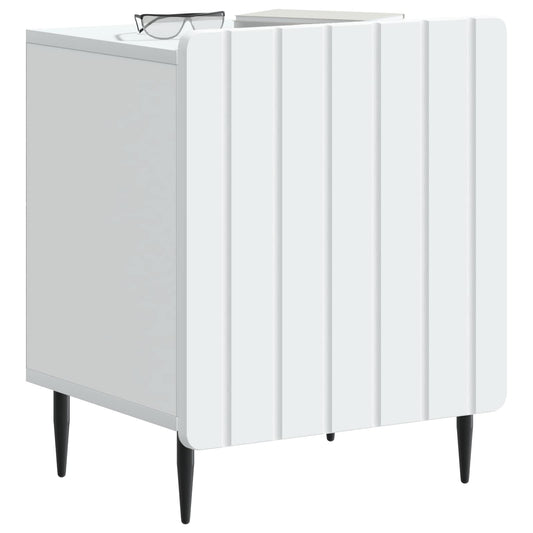 Bedside Cabinet White 43 x 34.5 x 52 cm Engineered Wood Bedside Cabinet White 43 x 34.5 x 52 cm Engineered Wood