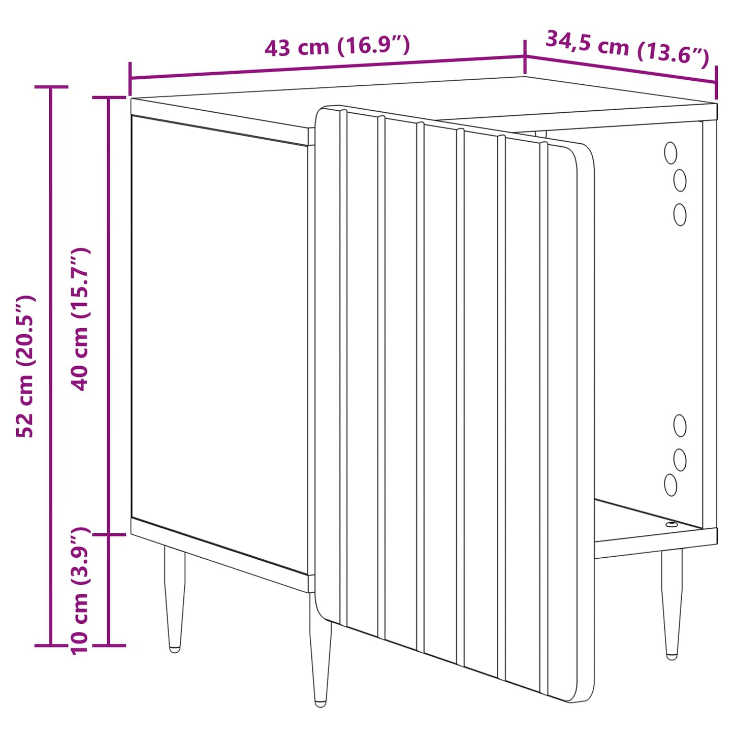 Bedside Cabinet 2 pcs High Gloss White 43 x 34.5 x 52 cm