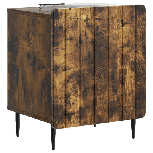 Bedside Cabinet Smoked Oak 43 x 34.5 x 52 cm Engineered Wood Bedside Cabinet Smoked Oak 43 x 34.5 x 52 cm Engineered Wood