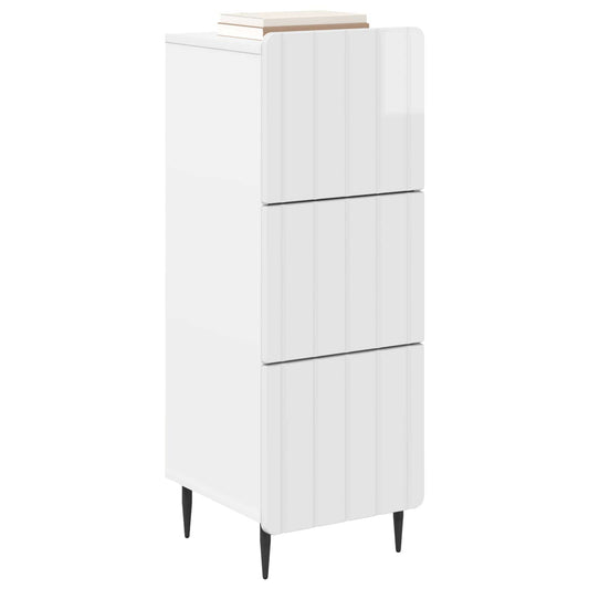 Drawer Cabinet High Gloss White 33 x 34.5 x 92 cm Drawer Cabinet High Gloss White 33 x 34.5 x 92 cm