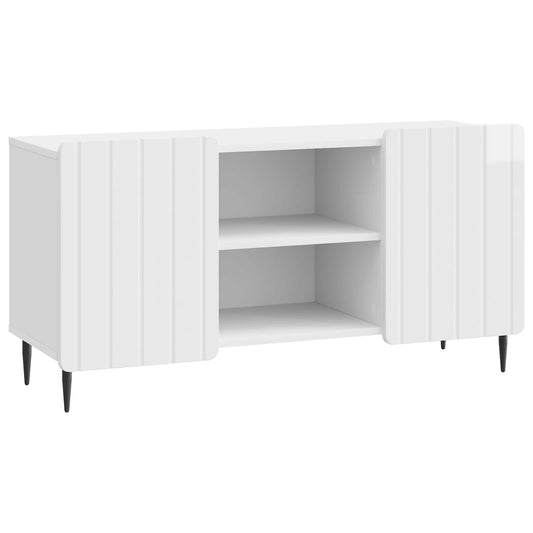 TV Cabinet High Gloss White 102 x 34.5 x 52 cm Engineered Wood TV Cabinet High Gloss White 102 x 34.5 x 52 cm Engineered Wood