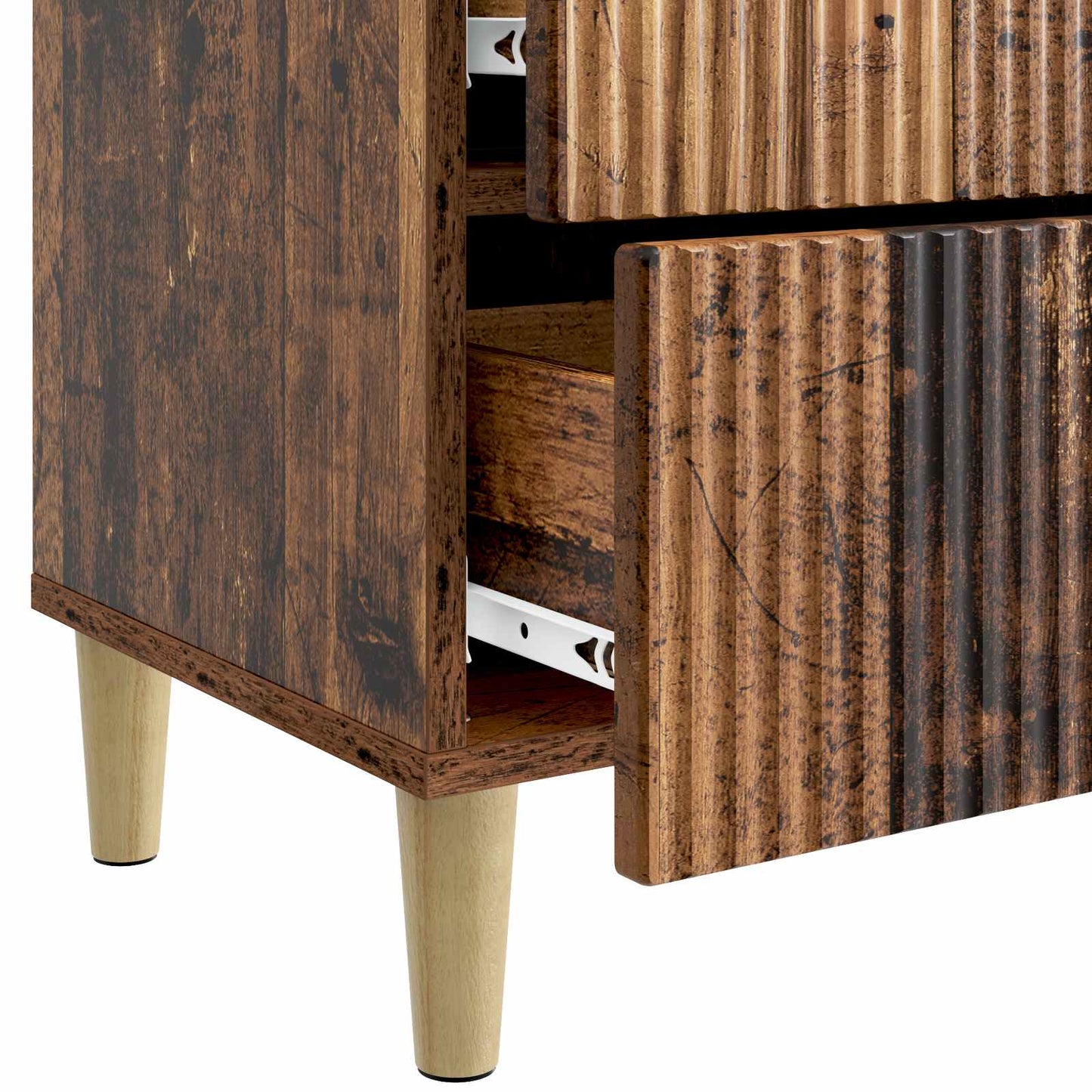 Bedside Cabinet with Drawer 2 pcs Old Wood 43 x 34.5 x 48 cm