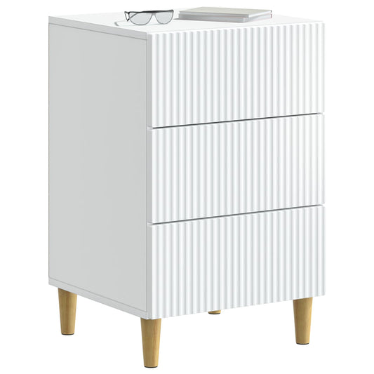 Bedside Cabinet White 43 x 41 x 66.5 cm Engineered Wood Bedside Cabinet White 43 x 41 x 66.5 cm Engineered Wood
