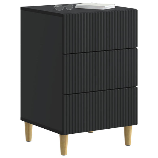 Bedside Cabinet Black 43 x 41 x 66.5 cm Engineered Wood Bedside Cabinet Black 43 x 41 x 66.5 cm Engineered Wood