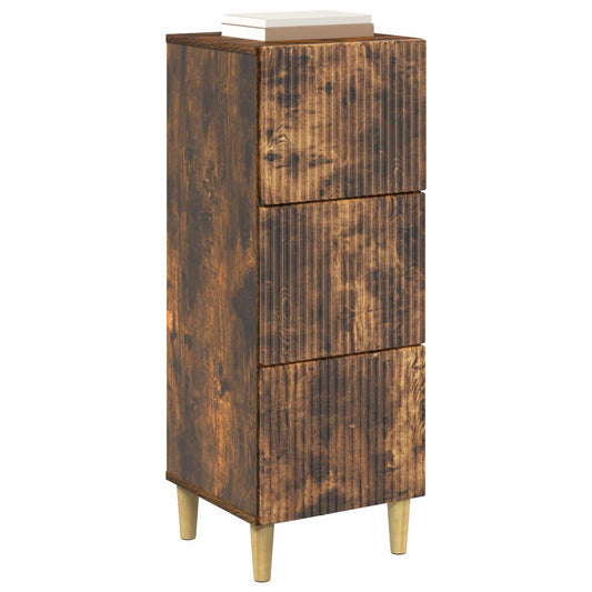 Drawer Cabinet Smoked Oak 33 x 34.5 x 90 cm Engineered Wood Drawer Cabinet Smoked Oak 33 x 34.5 x 90 cm Engineered Wood