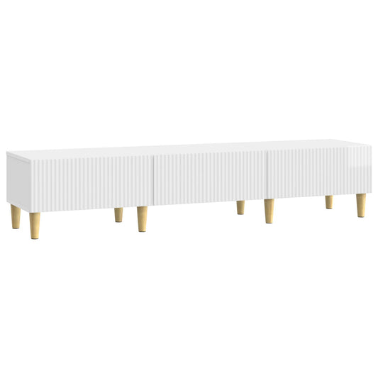 TV Cabinet High Gloss White 147 x 34.5 x 30 cm Engineered Wood TV Cabinet High Gloss White 147 x 34.5 x 30 cm Engineered Wood