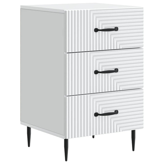Bedside Cabinet White 43 x 41 x 66.5 cm Engineered Wood Bedside Cabinet White 43 x 41 x 66.5 cm Engineered Wood