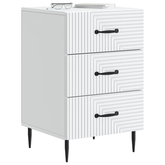 Bedside Cabinet White 43 x 41 x 66.5 cm Engineered Wood Bedside Cabinet White 43 x 41 x 66.5 cm Engineered Wood