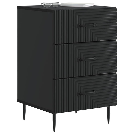 Bedside Cabinet Black 43 x 41 x 66.5 cm Engineered Wood Bedside Cabinet Black 43 x 41 x 66.5 cm Engineered Wood