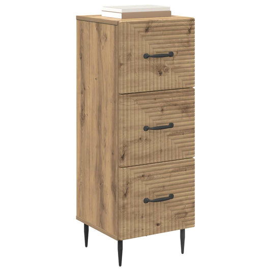 Drawer Cabinet Artisan Oak 33 x 34.5 x 89.5 cm Engineered Wood Drawer Cabinet Artisan Oak 33 x 34.5 x 89.5 cm Engineered Wood