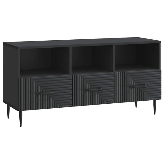 TV Cabinet with Drawer Black 102 x 34.5 x 50 cm Engineered Wood TV Cabinet with Drawer Black 102 x 34.5 x 50 cm Engineered Wood