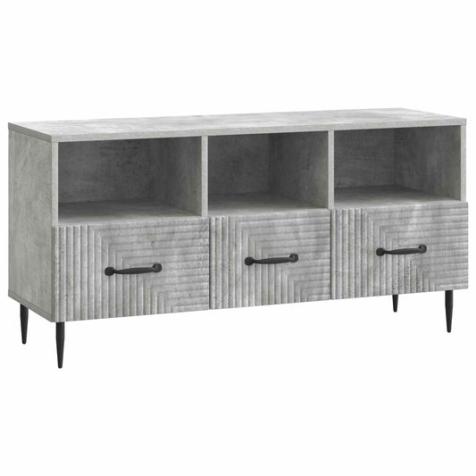 TV Cabinet Concrete Grey 102 x 34.5 x 50 cm Engineered Wood TV Cabinet Concrete Grey 102 x 34.5 x 50 cm Engineered Wood