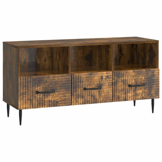 TV Cabinet Smoked Oak 102 x 34.5 x 50 cm Engineered Wood TV Cabinet Smoked Oak 102 x 34.5 x 50 cm Engineered Wood