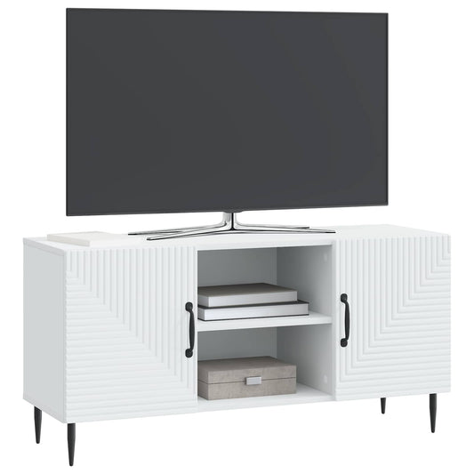 TV Cabinet White 102 x 34.5 x 50 cm Engineered Wood TV Cabinet White 102 x 34.5 x 50 cm Engineered Wood