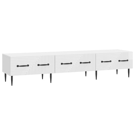 TV Cabinet High Gloss White 147 x 34.5 x 30 cm Engineered Wood TV Cabinet High Gloss White 147 x 34.5 x 30 cm Engineered Wood