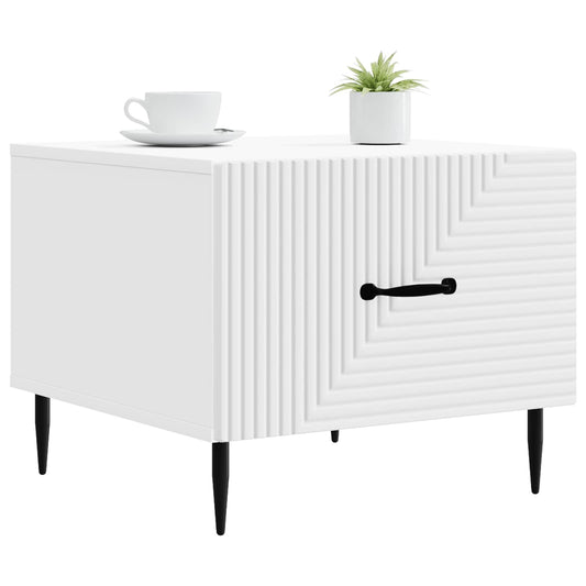 Coffee Table with Drawer White 49 x 50 x 40 cm Engineered Wood Coffee Table with Drawer White 49 x 50 x 40 cm Engineered Wood