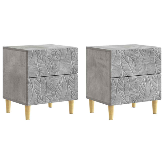 Bedside Table 2 pcs Concrete Grey 43 x 34.5 x 48 cm Bedside Table 2 pcs Concrete Grey 43 x 34.5 x 48 cm