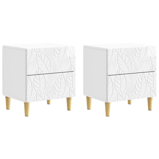 Bedside Table 2 pcs High Gloss White 43 x 34.5 x 48 cm Bedside Table 2 pcs High Gloss White 43 x 34.5 x 48 cm