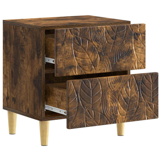 Bedside Table Smoked Oak 43 x 34.5 x 48 cm Engineered Wood Bedside Table Smoked Oak 43 x 34.5 x 48 cm Engineered Wood
