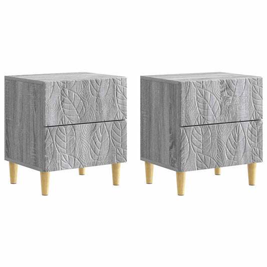 Bedside Table 2 pcs Grey Sonoma 43 x 34.5 x 48 cm Bedside Table 2 pcs Grey Sonoma 43 x 34.5 x 48 cm