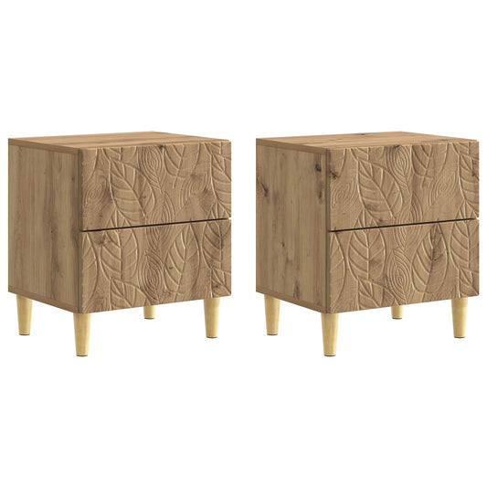 Bedside Table 2 pcs Artisan Oak 43 x 34.5 x 48 cm Bedside Table 2 pcs Artisan Oak 43 x 34.5 x 48 cm