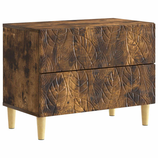 Bedside Table Smoked Oak 62 x 34.5 x 48 cm Engineered Wood Bedside Table Smoked Oak 62 x 34.5 x 48 cm Engineered Wood