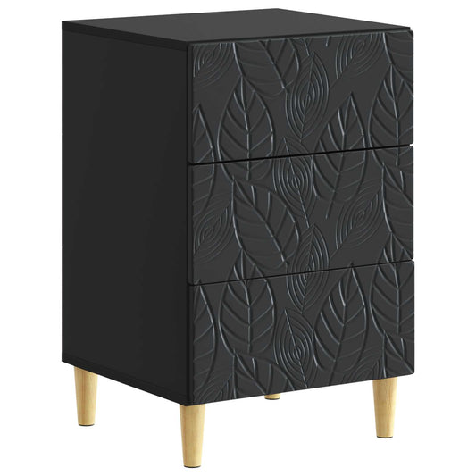 Bedside Table Black 43 x 39.5 x 66.5 cm Engineered Wood Bedside Table Black 43 x 39.5 x 66.5 cm Engineered Wood