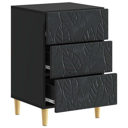 Bedside Table Black 43 x 39.5 x 66.5 cm Engineered Wood Bedside Table Black 43 x 39.5 x 66.5 cm Engineered Wood