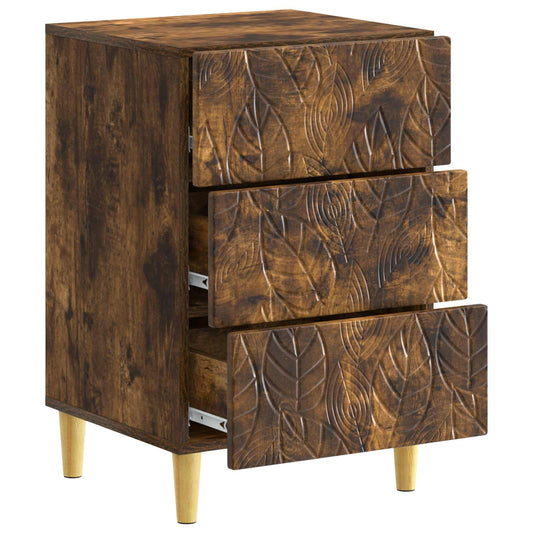 Bedside Table Smoked Oak 43 x 39.5 x 66.5 cm Engineered Wood Bedside Table Smoked Oak 43 x 39.5 x 66.5 cm Engineered Wood