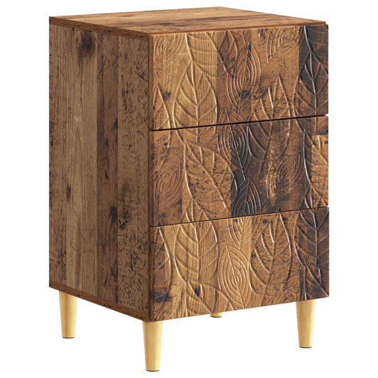 Bedside Table Old Wood 43 x 39.5 x 66.5 cm Engineered Wood Bedside Table Old Wood 43 x 39.5 x 66.5 cm Engineered Wood