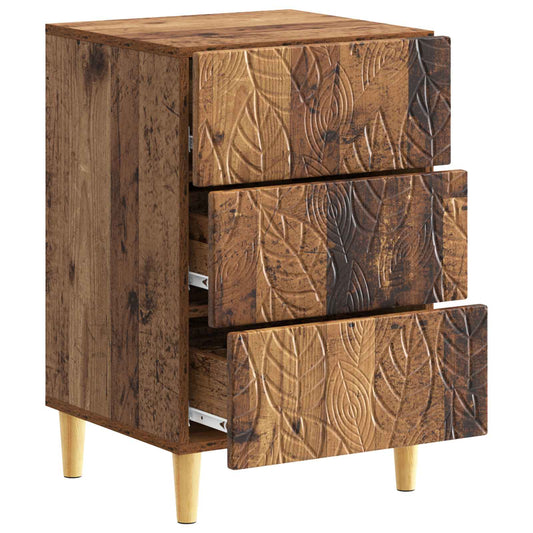 Bedside Table Old Wood 43 x 39.5 x 66.5 cm Engineered Wood Bedside Table Old Wood 43 x 39.5 x 66.5 cm Engineered Wood
