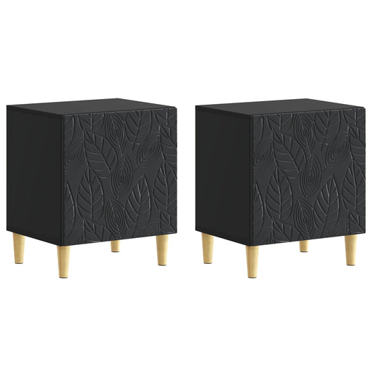 Bedside Table 2 pcs Black 43 x 34.5 x 50 cm Engineered Wood Bedside Table 2 pcs Black 43 x 34.5 x 50 cm Engineered Wood