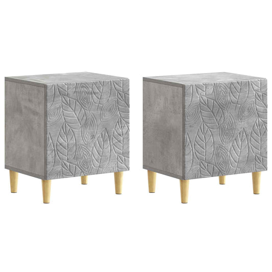 Bedside Table 2 pcs Concrete Grey 43 x 34.5 x 50 cm Bedside Table 2 pcs Concrete Grey 43 x 34.5 x 50 cm
