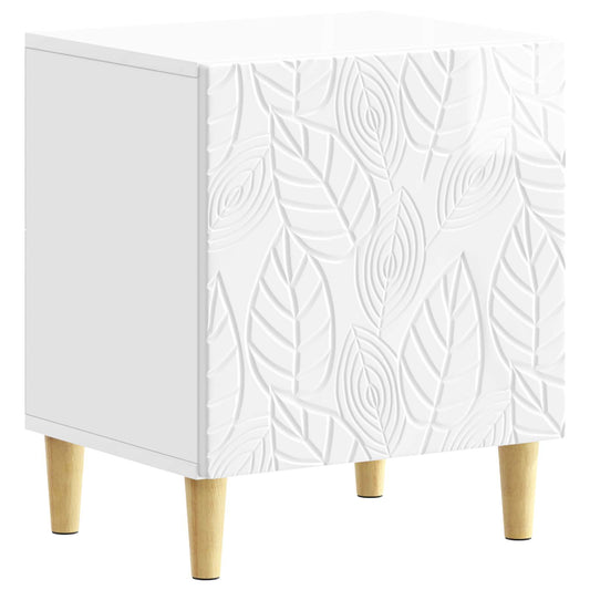 Bedside Table High Gloss White 43 x 34.5 x 50 cm Bedside Table High Gloss White 43 x 34.5 x 50 cm