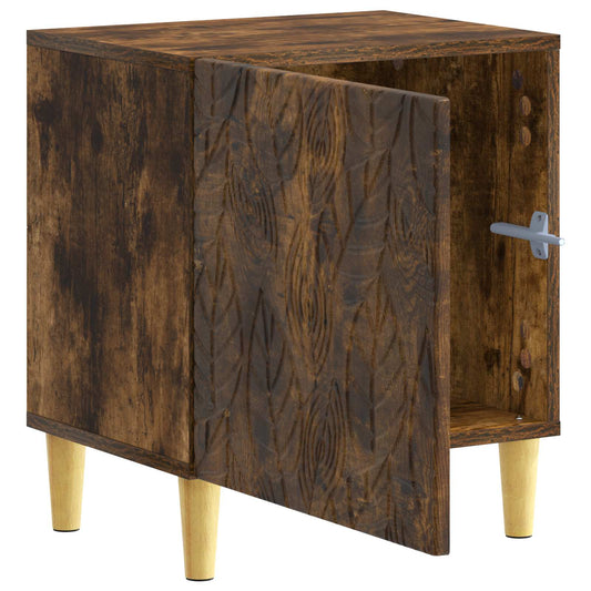 Bedside Table Smoked Oak 43 x 34.5 x 50 cm Engineered Wood Bedside Table Smoked Oak 43 x 34.5 x 50 cm Engineered Wood