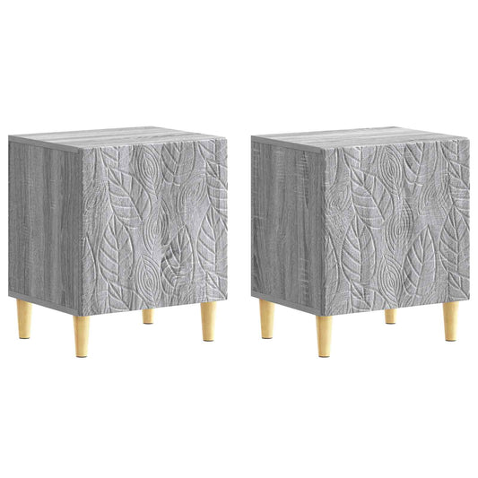 Bedside Table 2 pcs Grey Sonoma 43 x 34.5 x 50 cm Bedside Table 2 pcs Grey Sonoma 43 x 34.5 x 50 cm